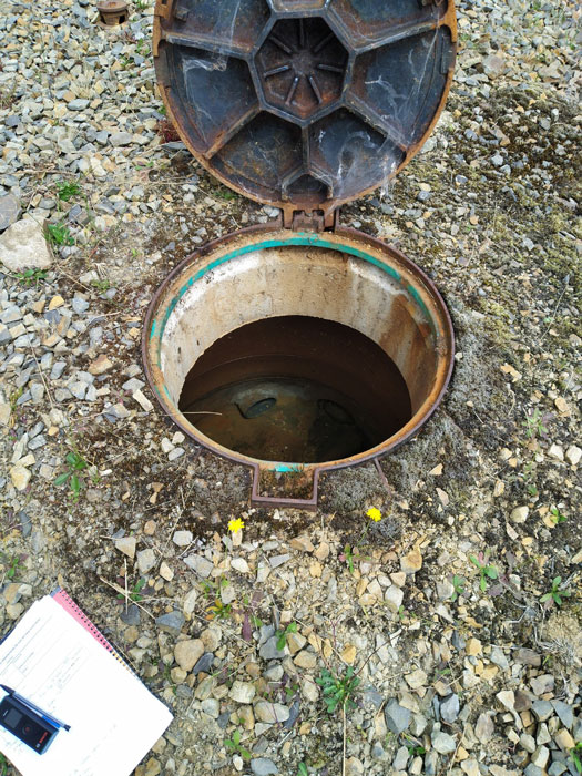 Collecteur d'eau qui ramène l'eau de plusieurs sources au niveau de l'usine