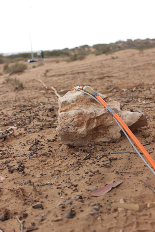 Électrode sur une sonde installée dans la nappe phréatique de Chtouka au maroc