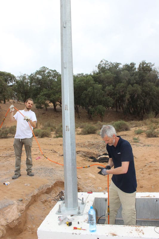 Installation d'une sonde en forage sur la nappe phréatique de Chtouka au Maroc