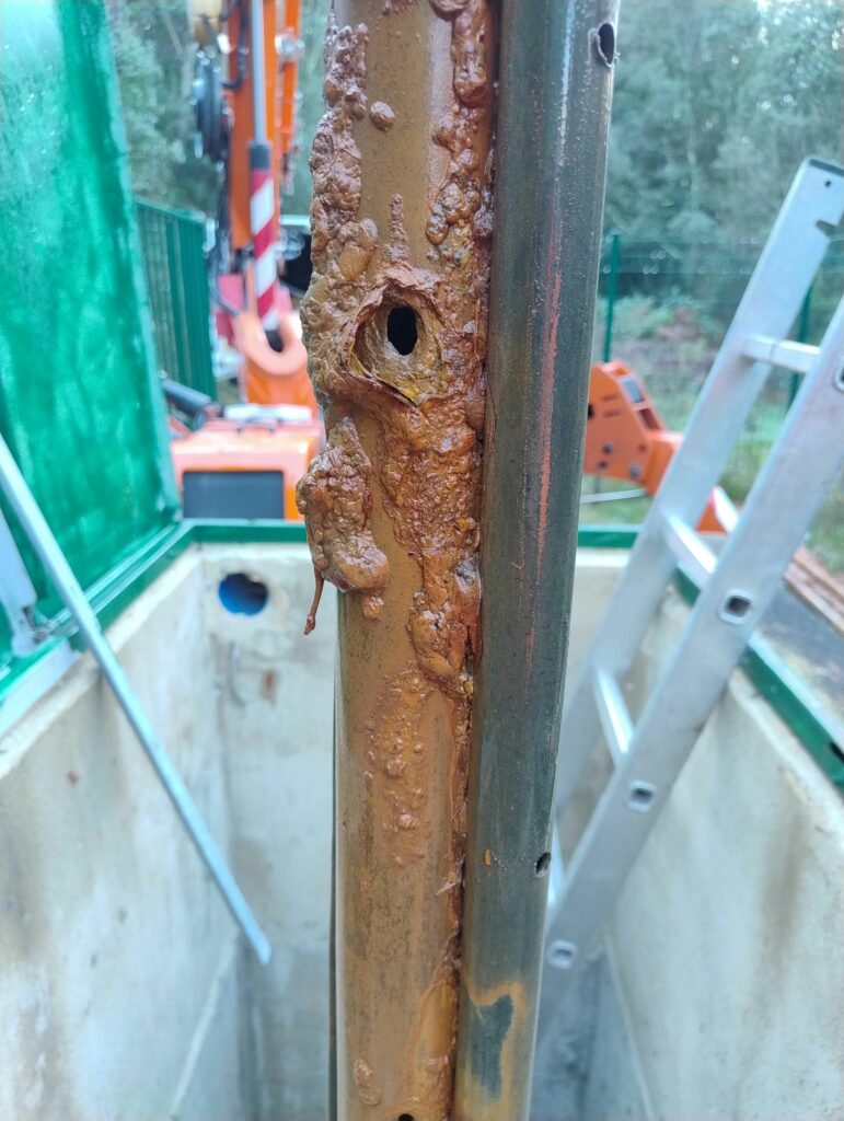 Perforation colonne d'exhaure