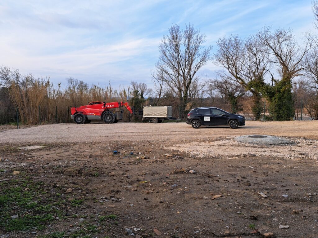 Zone de parking chantier